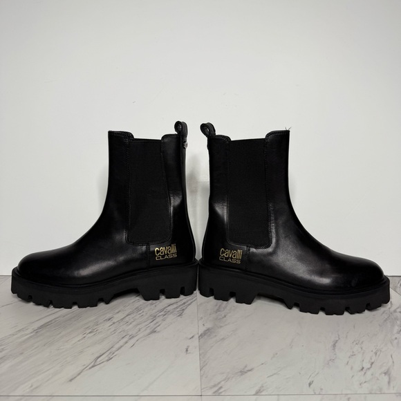 Cavalli Class Black Chelsea Lug Sole Platform Boot 37 - Picture 9 of 16